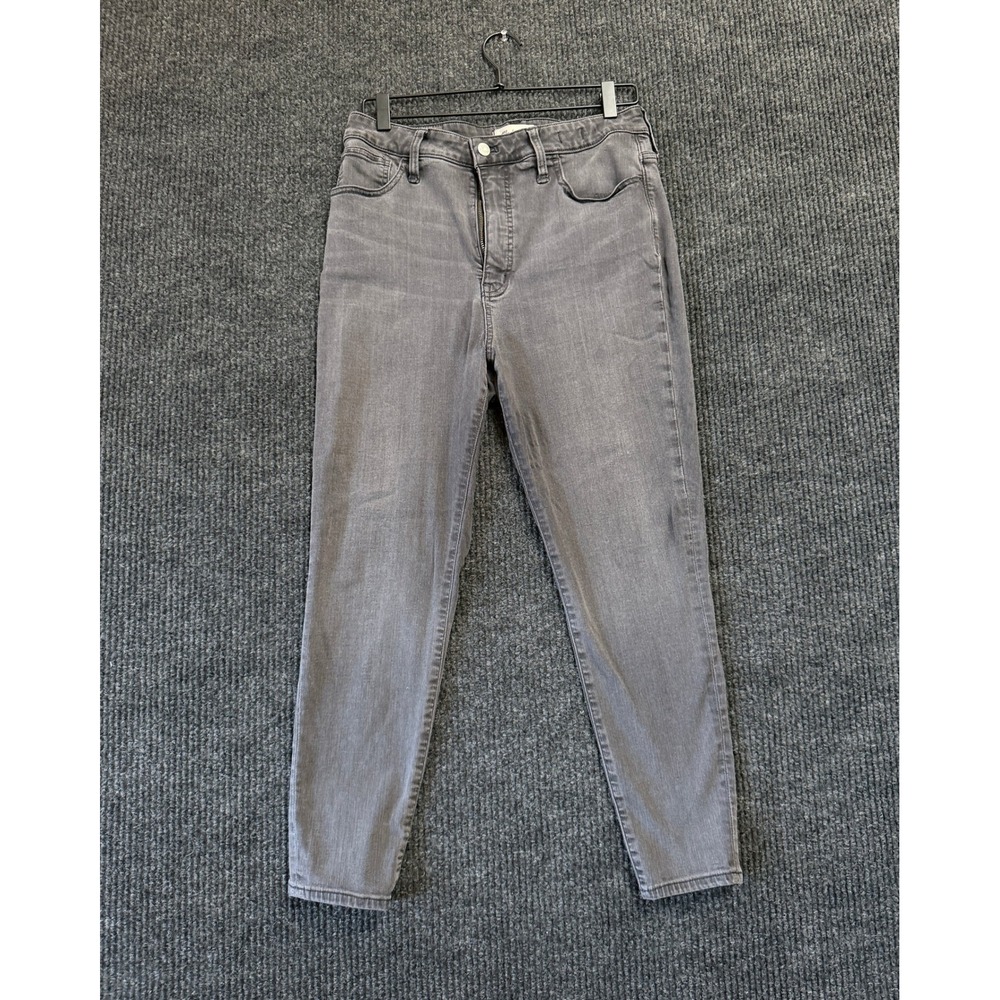 Madewell Curvy Roadtripper Jeans Womens 31P Gray High Rise Skinny Stretch